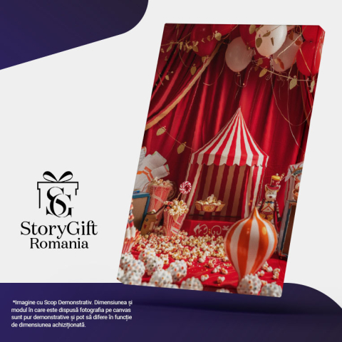 Tablou Canvas Popcorn la Teatru în Miniatură Aranțamente și Eveniment Grantios cu Baloane , Pictura Digitala 40x25CM [4]