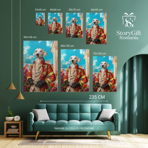 Tablou Canvas Personalizat - Animal Pompier Regal în Ținută Aurie
Marime 40x25CM [5]