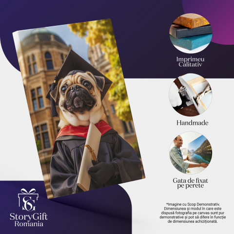  Tablou Canvas Personalizat Absolvent Cu Robă Și Pălărie Toca În Fața CaseiMarime 40x25CM [3]