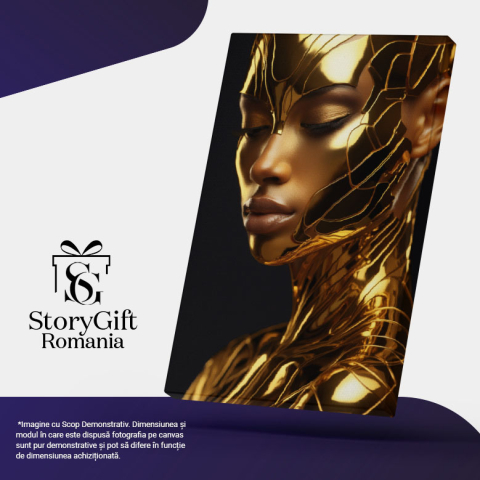 Tablou Canvas:  Portret Armură Aurie- Fotografie Artistică Pictura Digitala 40x25CM [4]