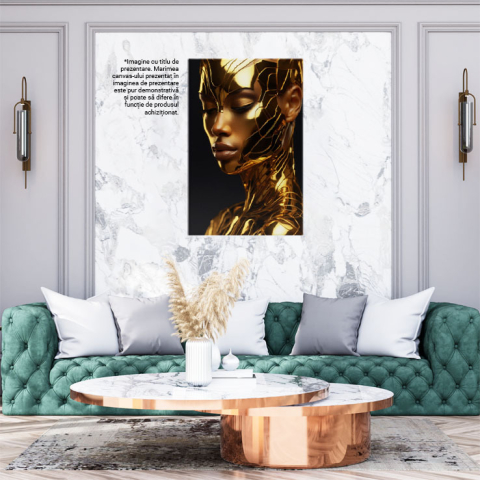 Tablou Canvas:  Portret Armură Aurie- Fotografie Artistică Pictura Digitala 40x25CM [1]