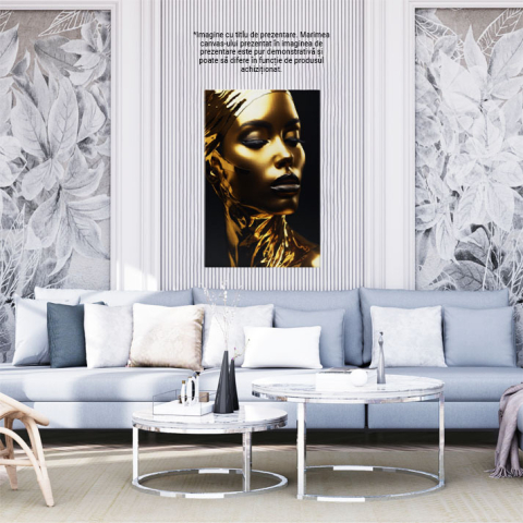 Tablou Canvas:  Portret Artistic Auriu- Modă și Frumusețe Pictura Digitala 40x25CM [1]