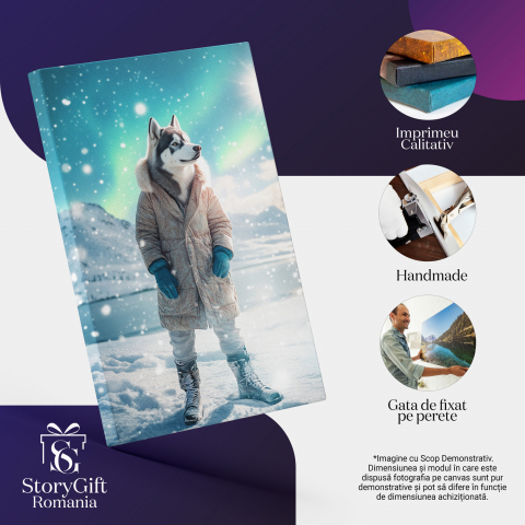  Tablou Canvas Personalizat Aventurier Polul Nord Crem Cu Mănuși AlbastreMarime 140x90CM [3]