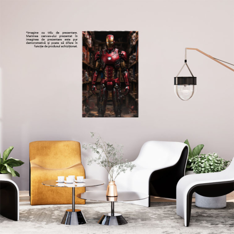 Tablou Canvas: Portret barbat in costum de Ironman in debara filme sf Pictura Digitala 40x25CM [1]