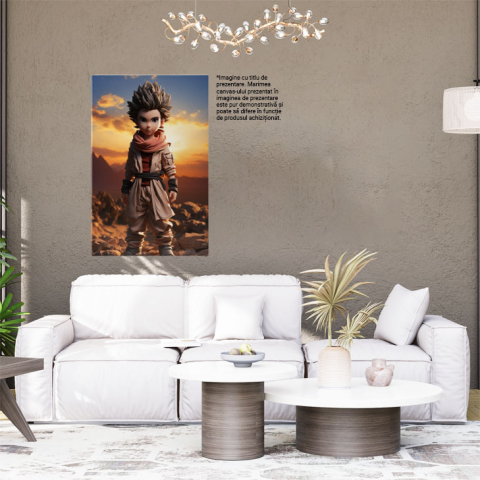 Tablou Canvas: Portret Chobi, Stil Desen animat, Animatie, Arta, Lucrari de arta, Copil, Figurina, Peisaj, Munte, Pictura Digitala 40x25CM [1]