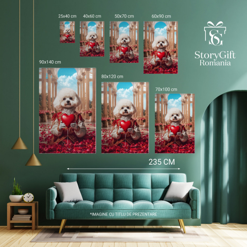  Tablou Canvas Personalizat Conte Regal În Petale De Trandafir Roșu De Valentine's DayMarime 40x25CM [5]