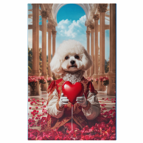 Sărbători -  Tablou Canvas Personalizat Conte Regal În Petale De Trandafir Roșu De Valentine's DayMarime 40x25CM