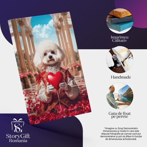  Tablou Canvas Personalizat Conte Regal În Petale De Trandafir Roșu De Valentine's DayMarime 40x25CM [3]