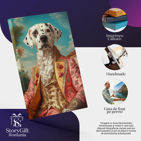  Tablou Canvas Personalizat Conte Regal Cu Trandafiri Roșii Și Ținută RozMarime 140x90CM [3]