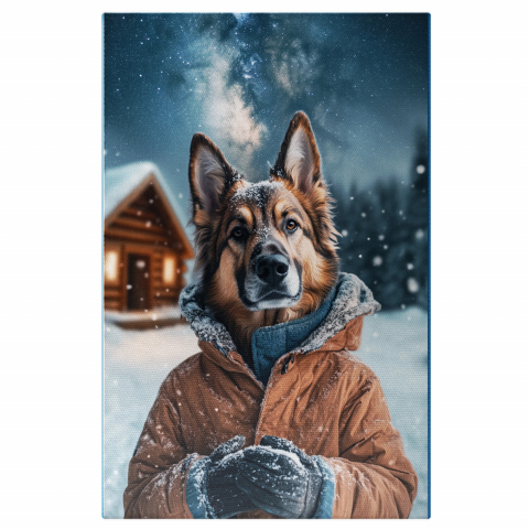 Natură - Tablou Canvas Polul Nord cu Jachetă PortocalieMarime 40x25CM