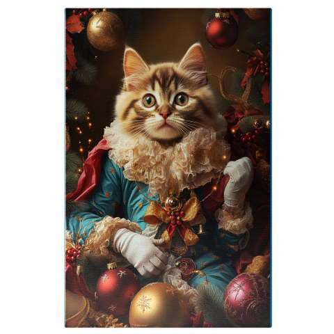 Sărbători -  Tablou Canvas Personalizat Regal De Crăciun Cu Globuri Și Crengi De BradMarime 40x25CM