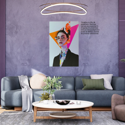 Tablou Canvas - Portret Abstract cu Chip în Forme Neregulate, Marime 40x25CM [2]