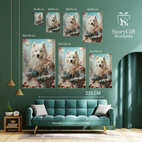  Tablou Canvas Personalizat Regal Albastru Pe Fotoliu Cu Priveliste De ZăpadăMarime 40x25CM [5]