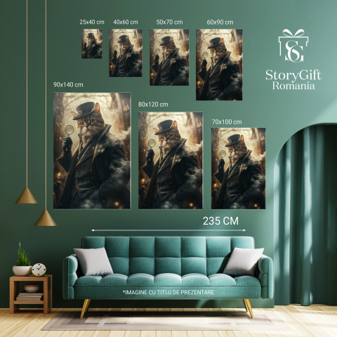 Tablou Canvas Personalizat Portret Detectiv Stil Sherlock HolmesMarime 100x70CM [5]