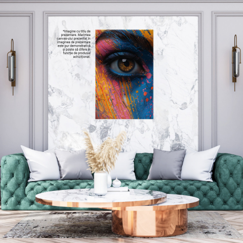Tablou Canvas Portret Feminin cu Ochi Căprui și Gene Lungi, Marime 40x25CM [2]