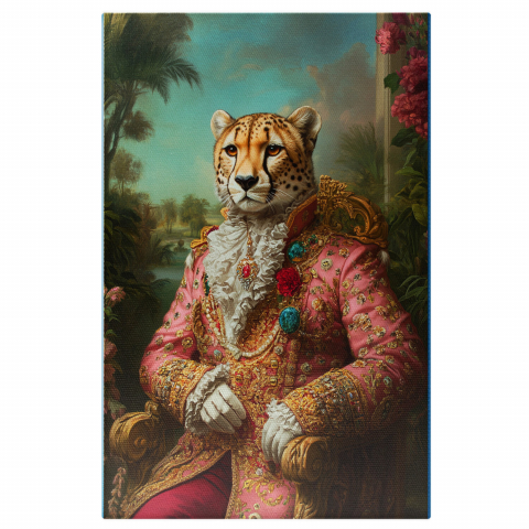 Regal -  Tablou Canvas Personalizat Portret Regal În Ținută Roz Cu Piatra PrețioasăMarime 40x25CM