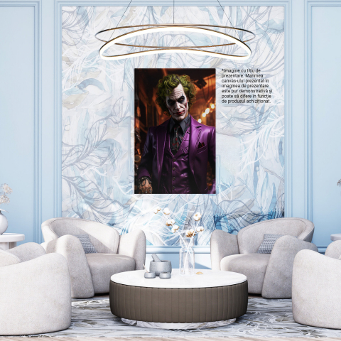Tablou Canvas - Portret Joker în Costum Mov de Piele, Marime 40x25CM [3]