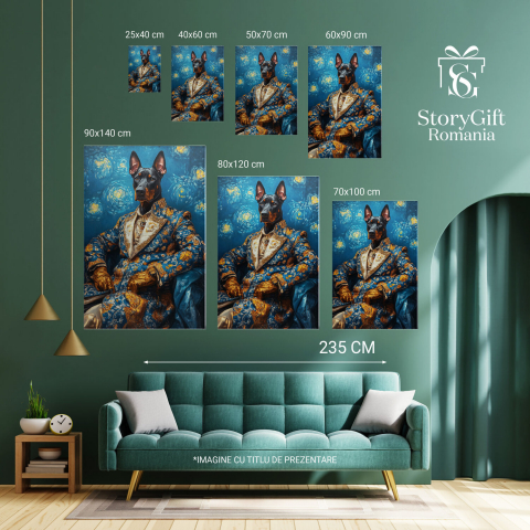  Tablou Canvas Personalizat Portret Masculin Cu Stele Aurii Și Guler AristocratMarime 90x60CM [5]