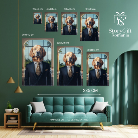  Tablou Canvas Personalizat Costum Albastru Cu Cravată AurieMarime 40x25CM [5]