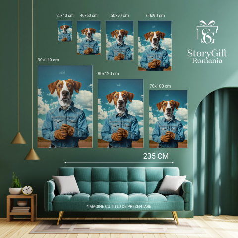 Tablou Canvas Personalizat Portret Modern cu Salopetă de Denim
Marime 40x25CM [5]