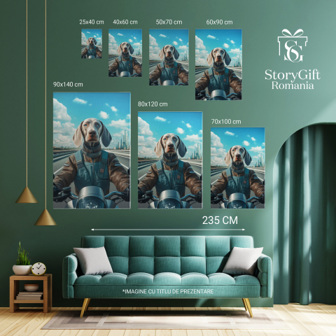  Tablou Canvas Personalizat Motociclist Pe Sosea În Costum Formula 1Marime 40x25CM [5]