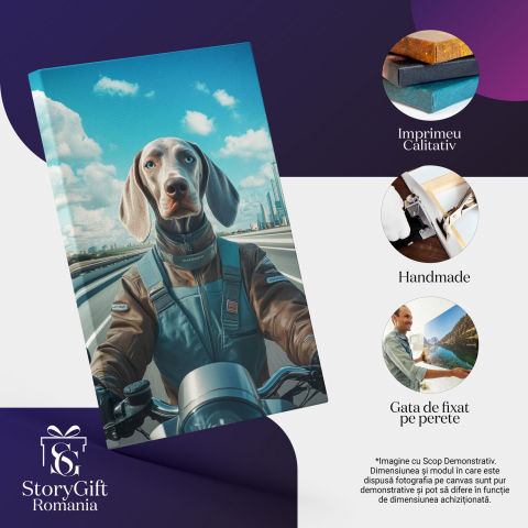  Tablou Canvas Personalizat Motociclist Pe Sosea În Costum Formula 1Marime 40x25CM [3]