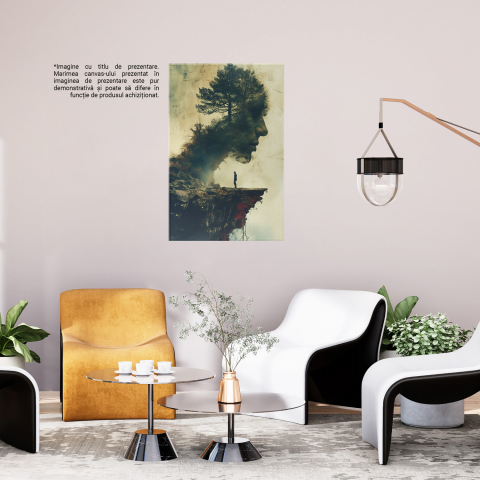 Portret Natural - Chip din Profil pe Stâncă, Marime 40x25CM [2]