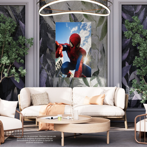 Tablou Canvas cu Portretul lui Spiderman între Clădiri, Marime 40x25CM [3]