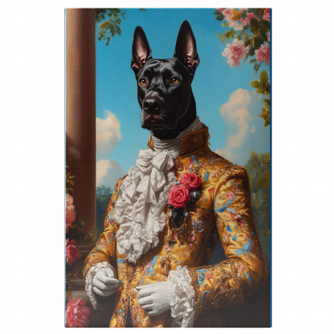 Regal -  Tablou Canvas Personalizat Portret Regal Cu Jachetă Galbenă Și Trandafiri Roz




Marime 40x25CM