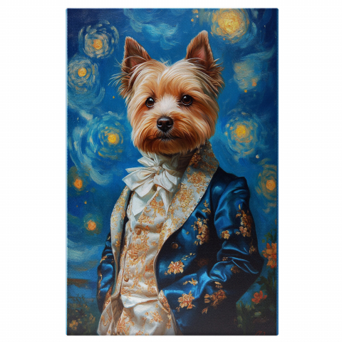 Regal -  Tablou Canvas Personalizat Portret Regal Cu Stele Aurii Și Guler AristocratMarime 40x25CM