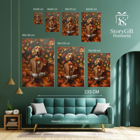  Tablou Canvas Personalizat Aristocrat De Toamnă Cu Papion Și Frunze De ToamnăMarime 40x25CM [5]