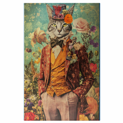 Abstract - Portret Regal cu Guler Ruff - Vestă, Sacou și Papion Masiv
Marime 40x25CM