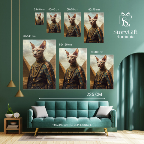 Tablou Canvas Personalizat - Animal în Ținută Egipteană cu Medalion
Marime 40x25CM [5]