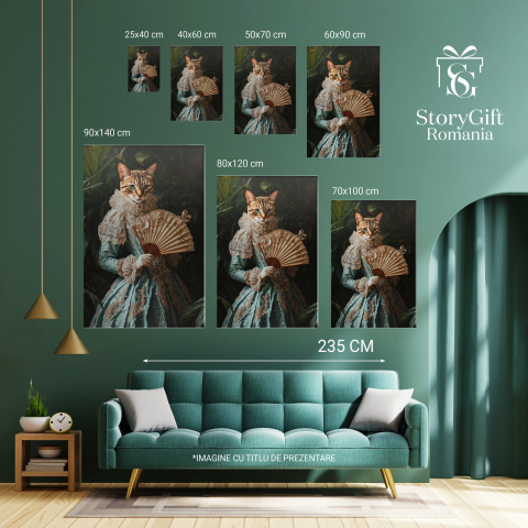  Tablou Canvas Personalizat Regină Aristocrată Cu Rochie Aurie Și Guler Din DantelăMarime 40x25CM [5]