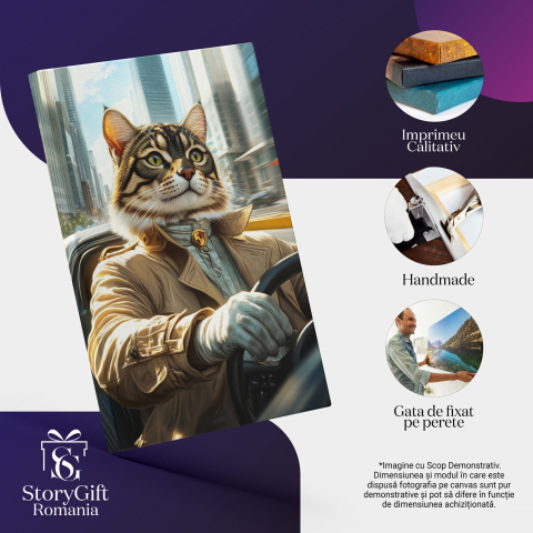  Tablou Canvas Personalizat Șofer În Mașină Cu Viteză În New YorkMarime 140x90CM [3]