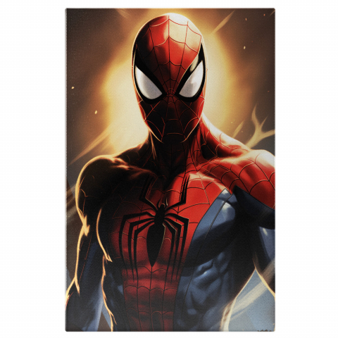 Tablou Canvas cu Portretul lui Spiderman în Stil Desen Animat, Marime 40x25CM Tablouri Canvas - Tablou Canvas cu Portretul lui Spiderman în Stil Desen Animat, Marime 40x25CM