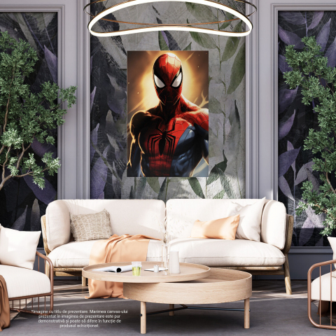 Tablou Canvas cu Portretul lui Spiderman în Stil Desen Animat, Marime 40x25CM [3]