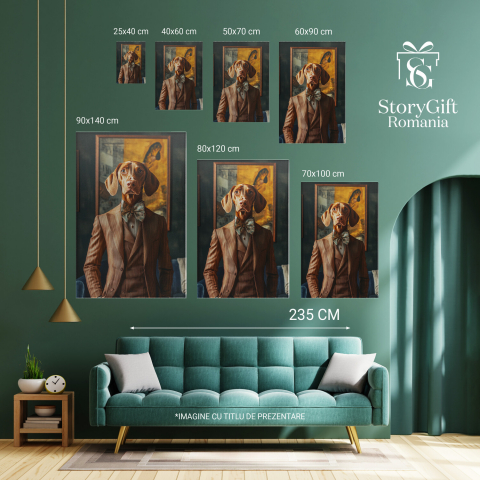  Tablou Canvas Personalizat Costum Maro Cu Papion Albastru Detalii AuriiMarime 120x80CM [5]