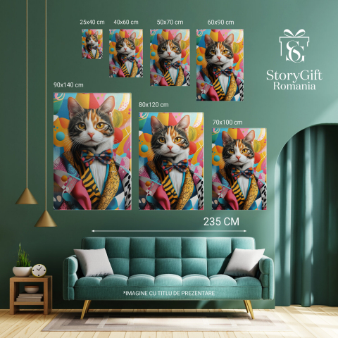 Portret Fashion Personalizat - Costum Colorat, Papion, Fundal Electric





Marime 100x70CM [5]