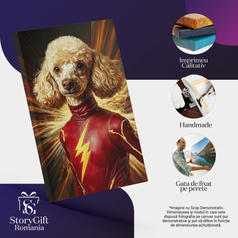  Tablou Canvas Personalizat Portret Super Erou The Flash În VitezăMarime 40x25CM [3]