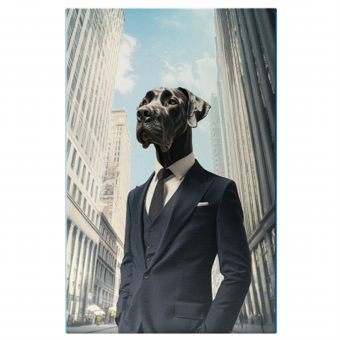 Personalizate cu Animalul Tau -  Tablou Canvas Personalizat Costum Office Clasic Cu Clădiri ÎnalteMarime 140x90CM