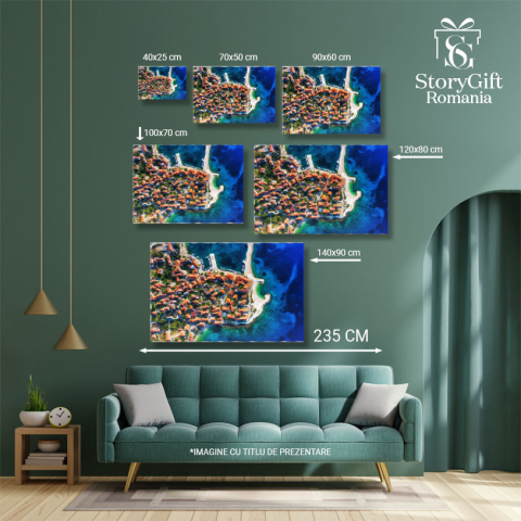 Tablou Canvas Portul Pictoresc din Orasul Vechi Dubrovnik Dubrovnik, Croatia, oras vechi, apus, port 1729 40x25CM [4]