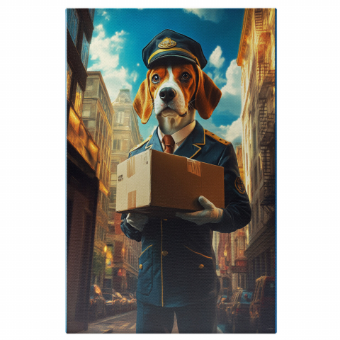 Meserii - Tablou Canvas Personalizat Poștaș Cu Cutie De Carton
Marime 40x25CM