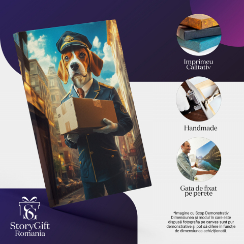 Tablou Canvas Personalizat Poștaș Cu Cutie De Carton
Marime 100x70CM [3]
