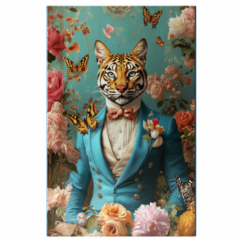 Flori - Tablou Canvas Personalizat - Animal în Portret Masculin cu Papion Roșu
Marime 40x25CM