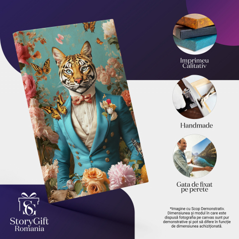 Tablou Canvas Personalizat - Animal în Portret Masculin cu Papion Roșu
Marime 140x90CM [3]