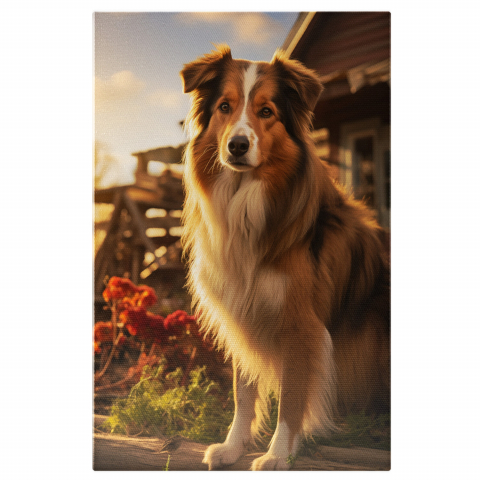 Câini - Tablou Canvas - Povestea din Spatele Gardului, Marime 40x25CM