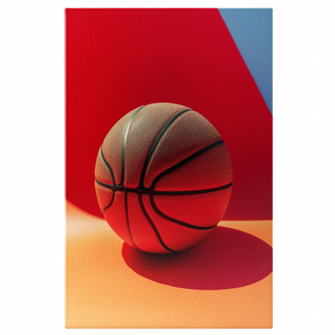 Sport - Tablou Canvas Precizie și Concentrare - Mingea de Baschet în Centrul Atenției, Marime 40x25CM