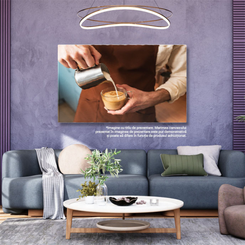 Tablou Canvas, Prepararea cafelei in cafea, lemn, barman, atmosfera relaxata 40x25CM [2]