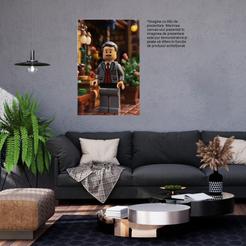 Tablou Canvas:  Pretty Man langa Ghiveci cu Trandafiri Roz intr-un Mediu Rural si Frumos Pictura Digitala 40x25CM [2]